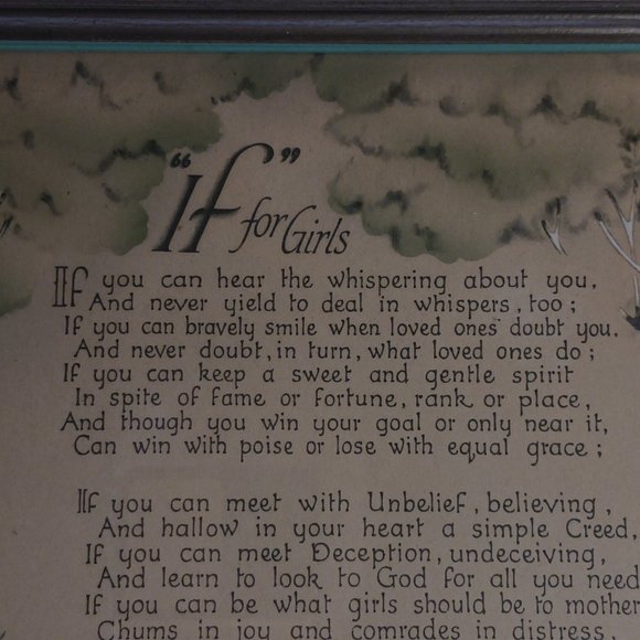 Vintage - If for Girls - Inspirational Wall Picture - Picture 2 of 9